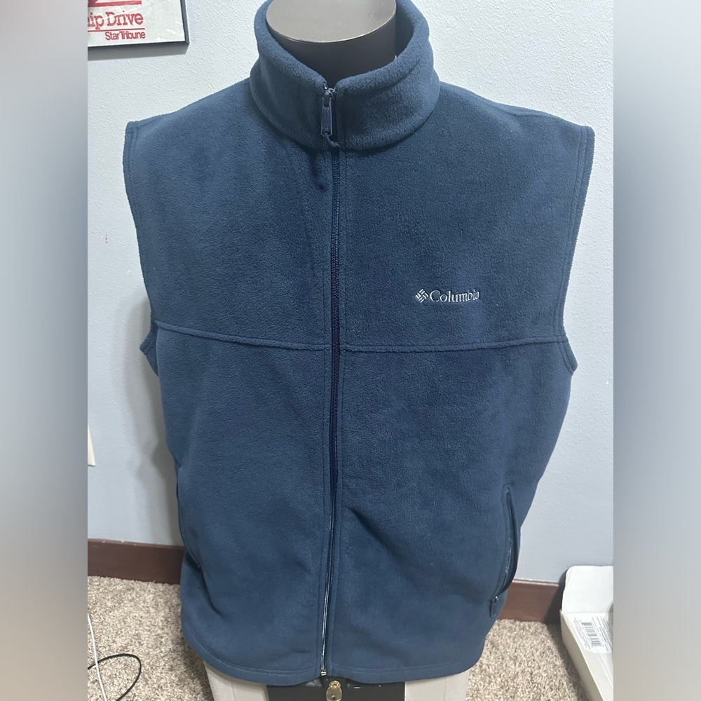 Columbia Mens XXL Full ZIP Navy Fleece Vest